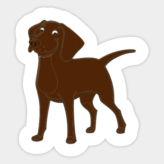 chocolate lab cartoon Labrador Retriever Sticker TeePublic